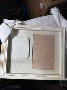 Hallmark Cream Confirmation Photo Frame with Beaded Trim